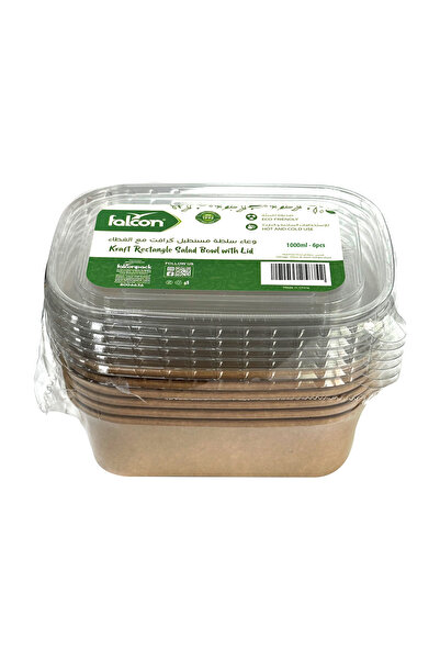 Falcon Kraft Rectangular Container 1000ml With Lid