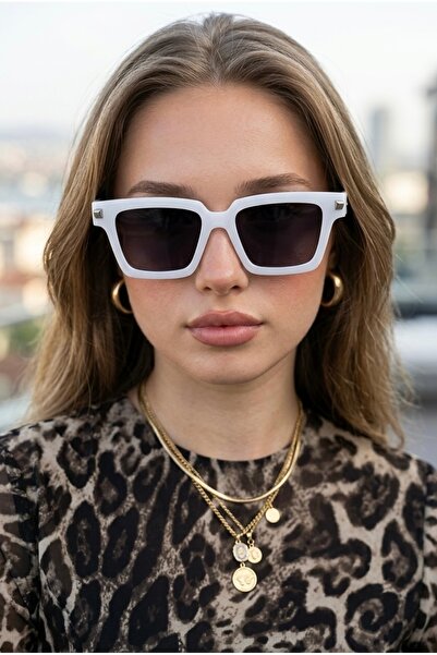 Chunky Frame Monaco White Leopard Frame Black Ultra Light Uv400 Filtered Wome...