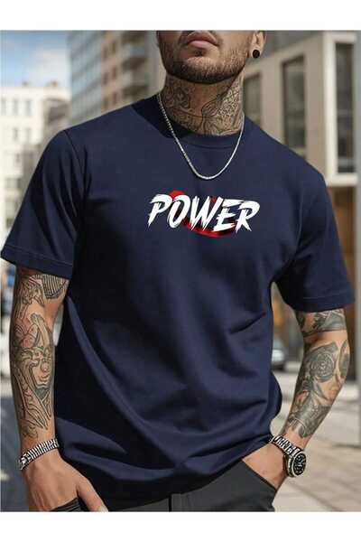 tkn your style Men's Trendy Cotton T-Shirt with Power Print Design