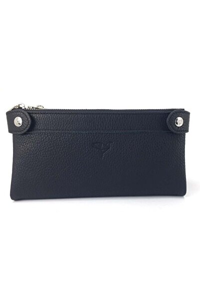 Garbalia Roosevelt Leather Compartment Wallet with Handle Black
