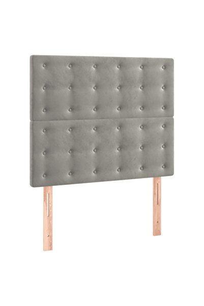 vidaxl Tăblie de pat gri deschis 90x5x118/128 cm catifea