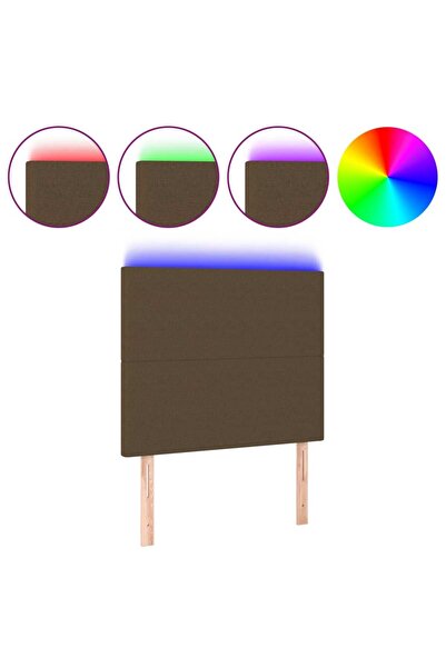 vidaxl Tăblie de pat cu LED, maro închis, 90x5x118/128 cm, textil