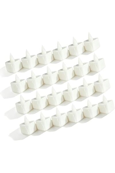 The Bros Heart Shaped LED Tea Lights 24 Pcs - Flameless Electric Candles Warm...
