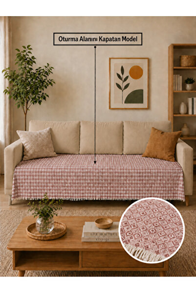 babadahome Quality Lux Pamuklu Koltuk Örtüsü Bohem Koltuk Şalı Çekyat Örtüsü ...