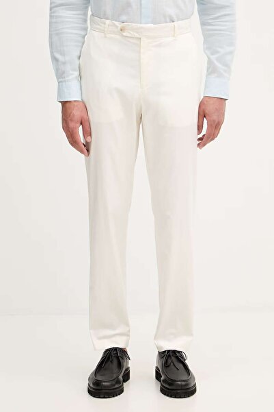 BOSS Erkek Regular Fit Normal Bel Daralan Paça Ekru Pantolon