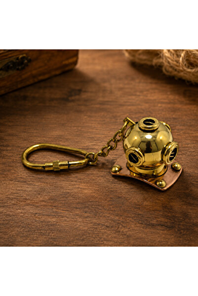 hediyeconcepti Brass Sailor Themed Keychain – Nostalgic Metal Keychain with V...