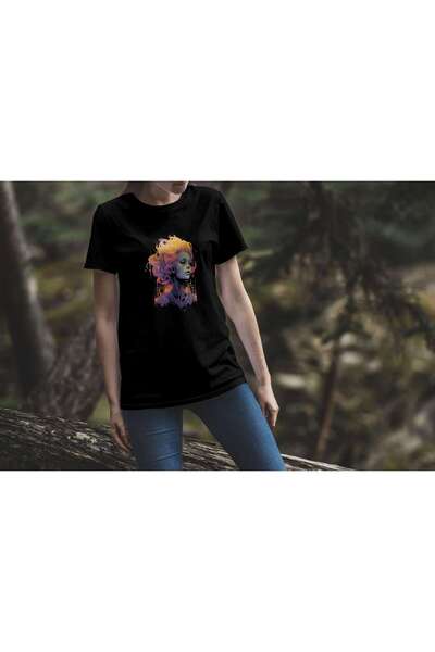 iLovePrints Abstract Portrait with Neon Colors Tshirt