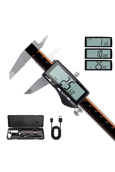 HARDELL Șubler Digital 150 mm, Reîncărcabil, LCD Mare, Oțel Inoxidabil