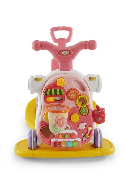 Baby2Go 5 In 1 Multifunction Walker Pembe - Eğitici Bebek Aktivite Masası ve İlk Adım Yürüteç
