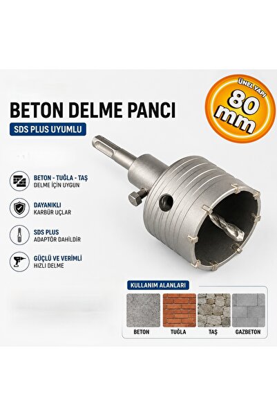 AEL BOSS Boss Boss-81871 Sds Plus Beton Delme Pancı 80 mm Beton Duvar Delma Panç
