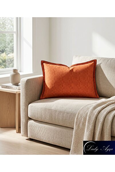2 Adet Kumaş Dikişli Yastık Kılıfı-50x70 cm Yastık Kılıfı-Pamuk Polyester Karışımlı Yastık Kılıfı