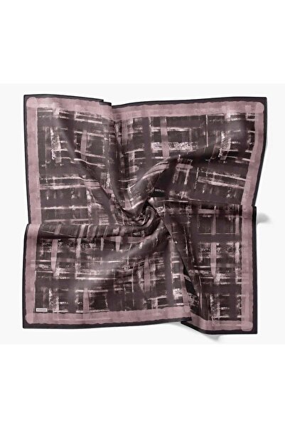Silk Home Eșarfă din mătase twill cu linii fluide violet 90x90