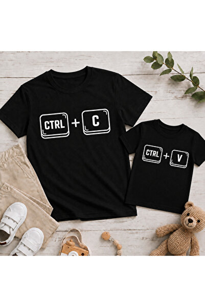 LORVEX Tricou oversize pentru Ziua Tatălui, combinație tată-copil, 100% bumba...