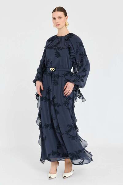 Three 3 Three light lily ruffled dress