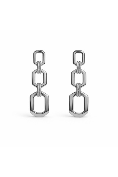 PerleJewelry أقراط فضية على شكل سلسلة
