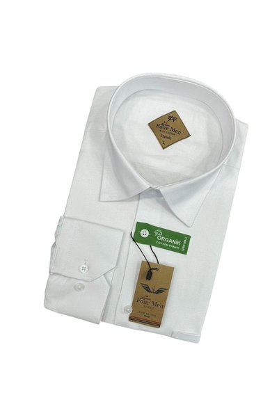 GÖMLEK GALERİSİ Men's Classic Wide Cut Straight Oxford Long Sleeve Shirt