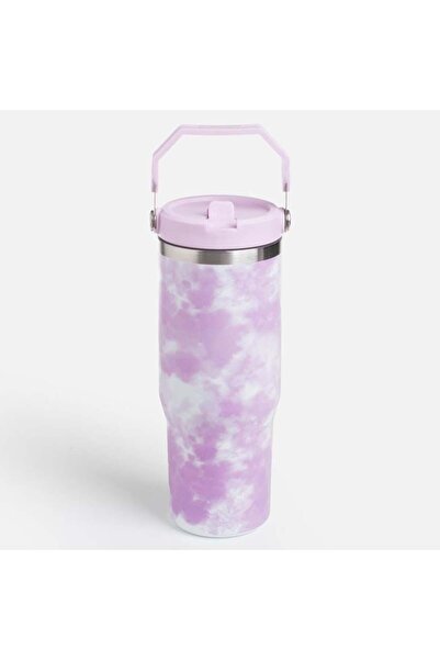 OEM Pahar termos din oțel inoxidabil multicolor cu mâner, 890 ml, reutilizabi...