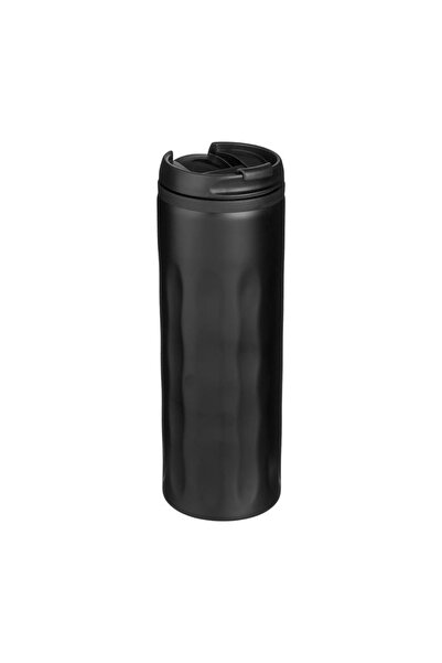 OEM Pahar metalic negru cu capac, 450 ml, reutilizabil pentru cafea, apă sau ...