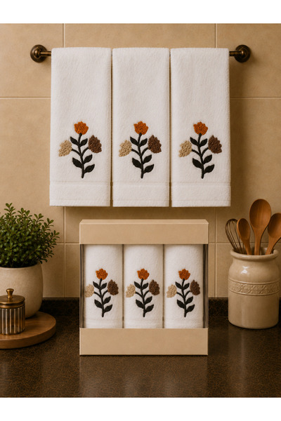 Hig Store Punch Panc Embroidered Gift Dowry Box 100% Cotton Kitchen Towel Tow...