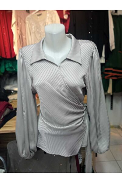 MODA Yan Bağcıklı Yakalı Bluz