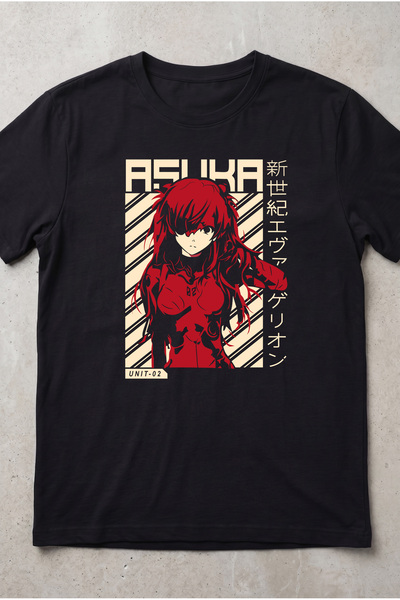 Silkensoul Neon Genesis Evangelion Asuka Anime Printed Standard Fit Unisex T-...