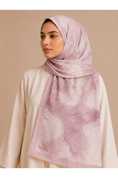 Saaye Babil İpek Blush Desenli Pembe Şal 190x80 cm