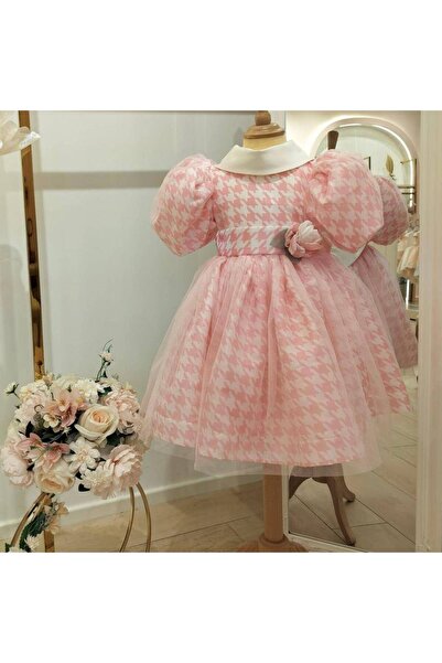 sunshine boutique15 Pink Dress with a Distinctive Print and Puff Sleeves - 7 ...