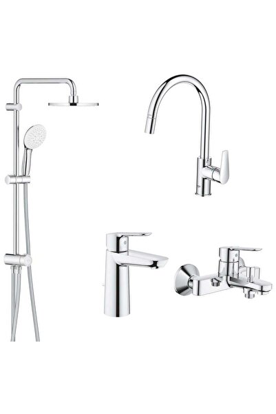 Grohe طقم بطارية BAUEDGE وطقم دش TEMPESTA 200 TEPE
