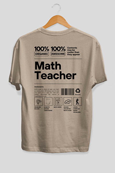 Ankhises Tricou bej cu imprimeu pe spate pentru profesor de matematică, 100% ...