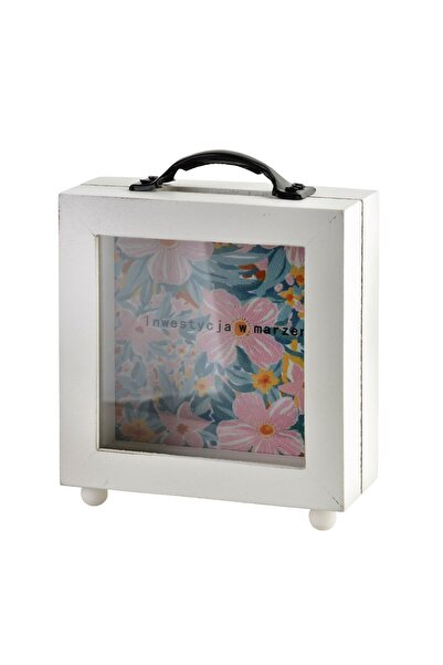 MONDEX Pușculiță din lemn ADI Investment in Dreams 12 x 15 x 5 cm Albă 1 buc.