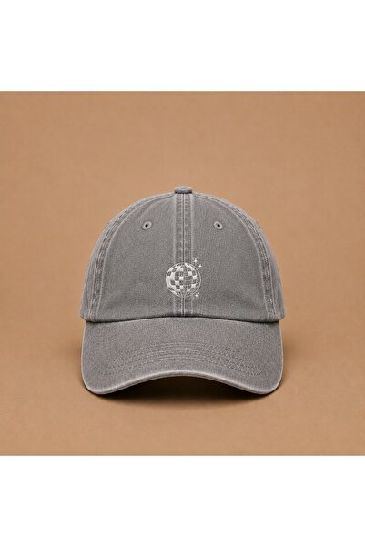 WeavedCo Embroidered Vintage Washed Cap Hat with Disco Ball Figure