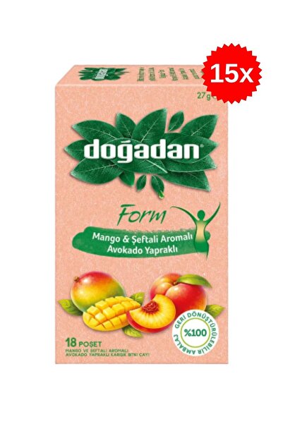 Doğadan Mango & Şeftali Avokado Yapraklı 18 Poşet Çay x 15 Adet