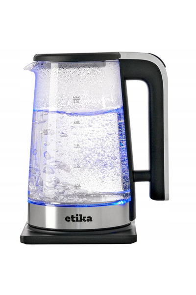 Etika Fierbător electric din sticlă 2.5L, 1800W, 360 °   rotire, iluminare LE...
