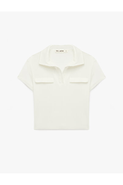 Koton Modal Blend Regular Fit Short Sleeve Polo Collar T-Shirt with Pocket De...