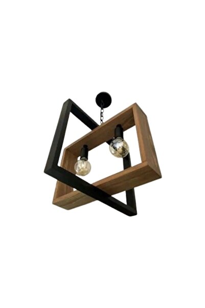 Cojom Candelabru de 2M, din lemn masiv, maro antic, soclu E27