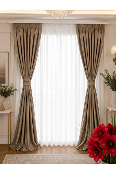 Liz Line Set doua draperii blackout, tesatura tip in, cu rejansa de 6 cm, col...