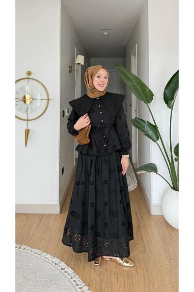 NİLNUR MODA New Season Alya Fisto Collar Detailed Suit with Lining