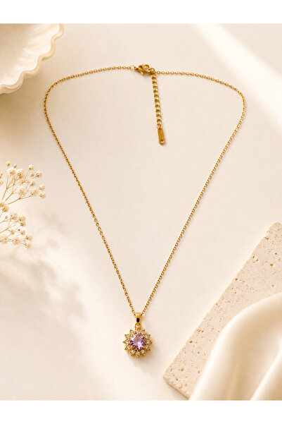 Archhazel Jewelery Spinning daisy steel necklace