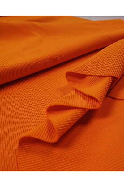 Kumaş Parça Orange Orange Camisole Ribbed Fabric Flexible Soft Bodysuit & Blo...