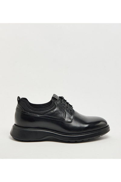 Hush Puppies Plain Black Leather Casual Shoes