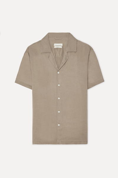 Mudo Men's Mink Color Regular Fit Resort Collar Short Sleeve Shirt