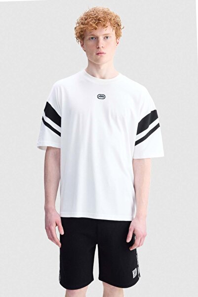 ecko unltd. Jace Oversize Crew Neck Printed 100% Cotton Men's White T-Shirt