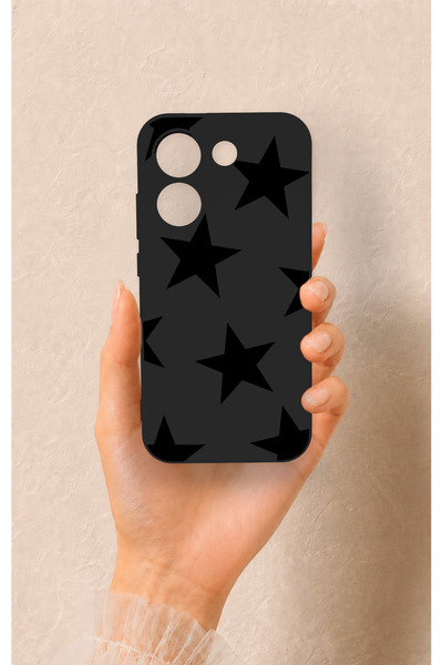 Vip Case Poco X8 Pro Uyumlu Siyah Star Desenli Silikon Kılıf