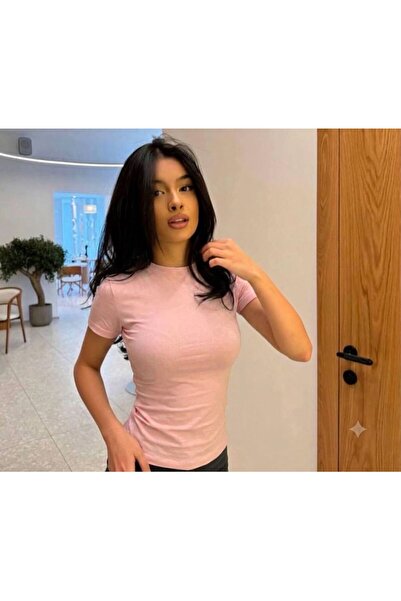 MAESTRO WOMAN Women's Powder Crew Neck Stretchy T-Shirt