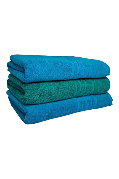 Plush Set 3 prosoape baie 70x130 cm, 100% bumbac, 500 g/mp, Greek Border