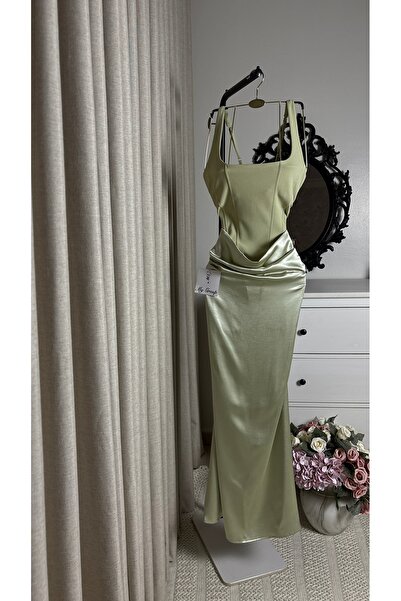 MYGROUP Elegant Maxi Evening Dress with Corset Waist and High-End Satin Detai...