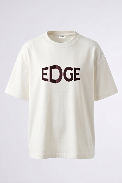 Anetos Edge Logo Design Back Printed Cotton White Oversize T-Shirt