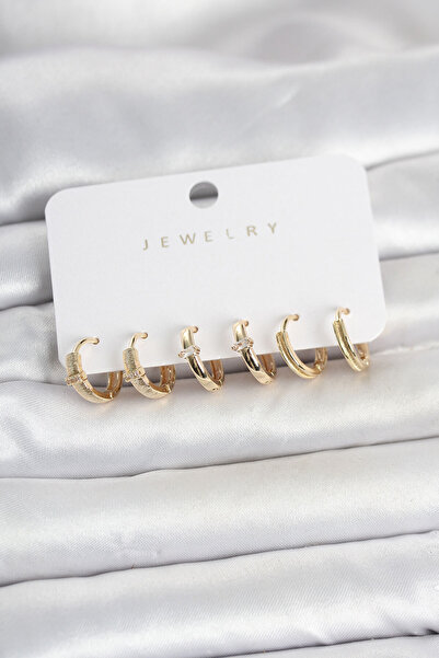 OGHAMAY Rice Gold Color Ring Women's Earring Set