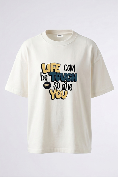 Anetos Μπλουζάκι Life Tough Quote με σχέδιο και στάμπα στην πλάτη, βαμβακερό,...