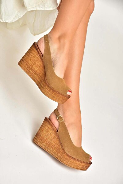 Fox Shoes Y996553502 Tan ženske cipele od antilop kože na tankom potplatu
